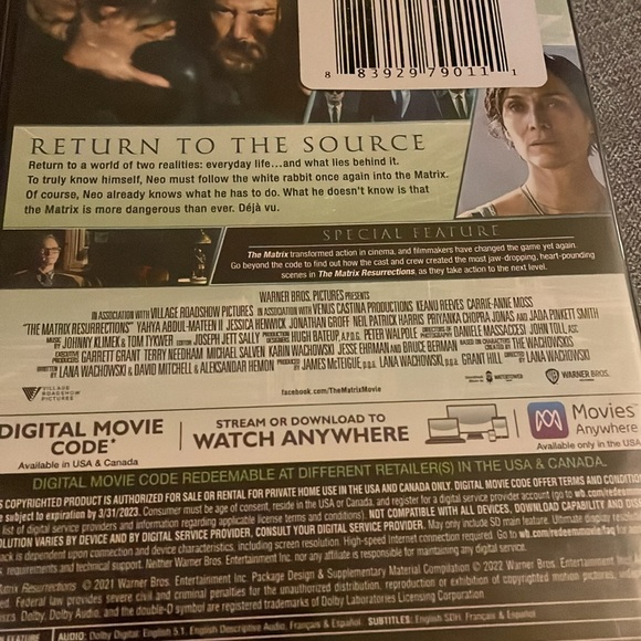 The Matrix Resurrections DVD - Picture 3 of 3